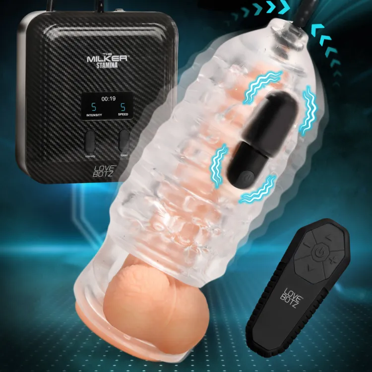 LoveBotz Luxury Toys | Automatic & Hands-Free Masturbators>The Milker Stamina with Automatic Stroking, Suction and Vibration