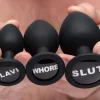 Master Series Unique Anal Toys | Butt Plugs>The 3pc Dirty Words Anal Plug Set