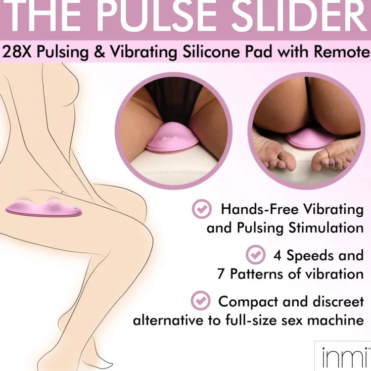 Inmi Luxury Toys | App Controlled & Remote Vibrators>The Pulse Slider 28X Pulsing and Vibrating Silicone Pad with Remote