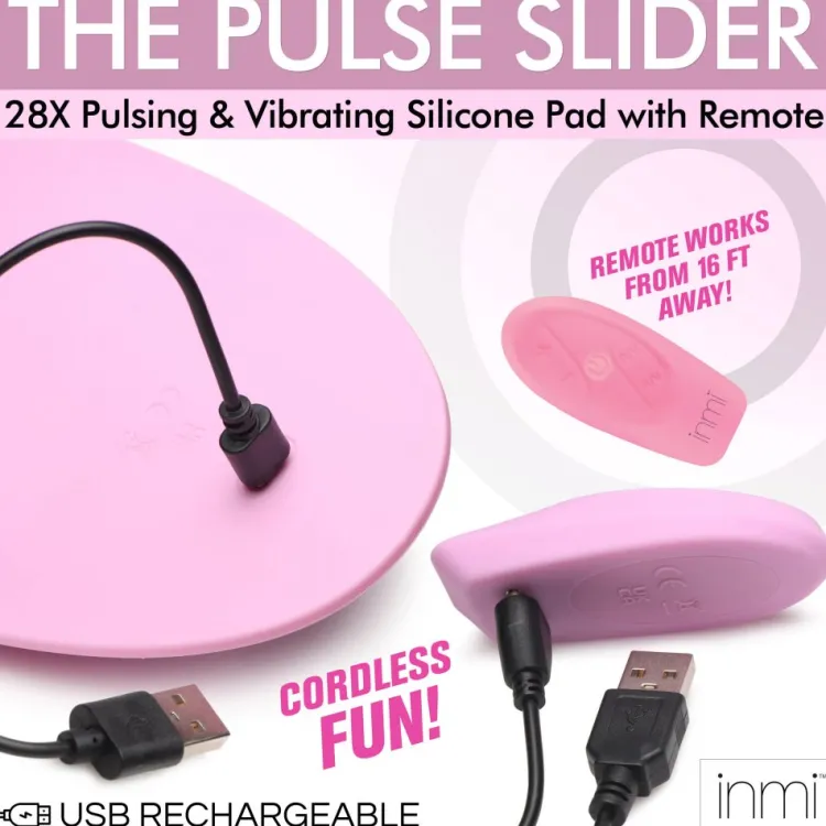 Inmi Luxury Toys | App Controlled & Remote Vibrators>The Pulse Slider 28X Pulsing and Vibrating Silicone Pad with Remote