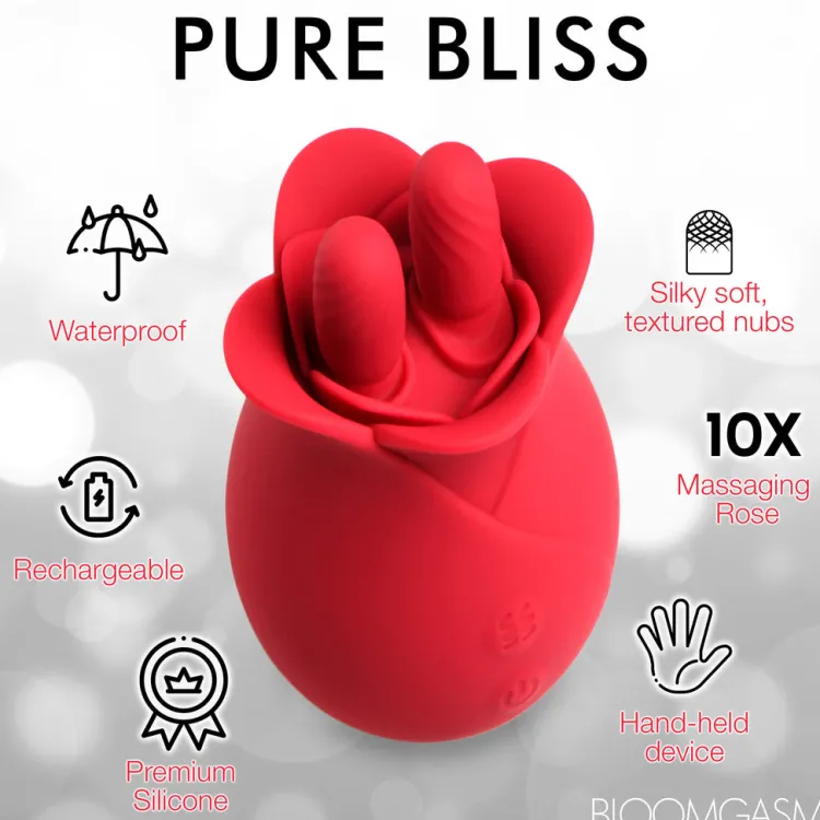 Bloomgasm Silicone Vibrators | Unique Vibrators>The Rose Fondle 10X Massaging Rose Silicone Clit Stimulators