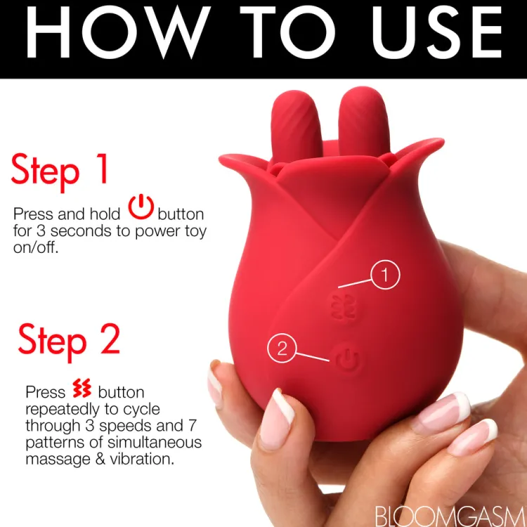 Bloomgasm Silicone Vibrators | Unique Vibrators>The Rose Fondle 10X Massaging Rose Silicone Clit Stimulators