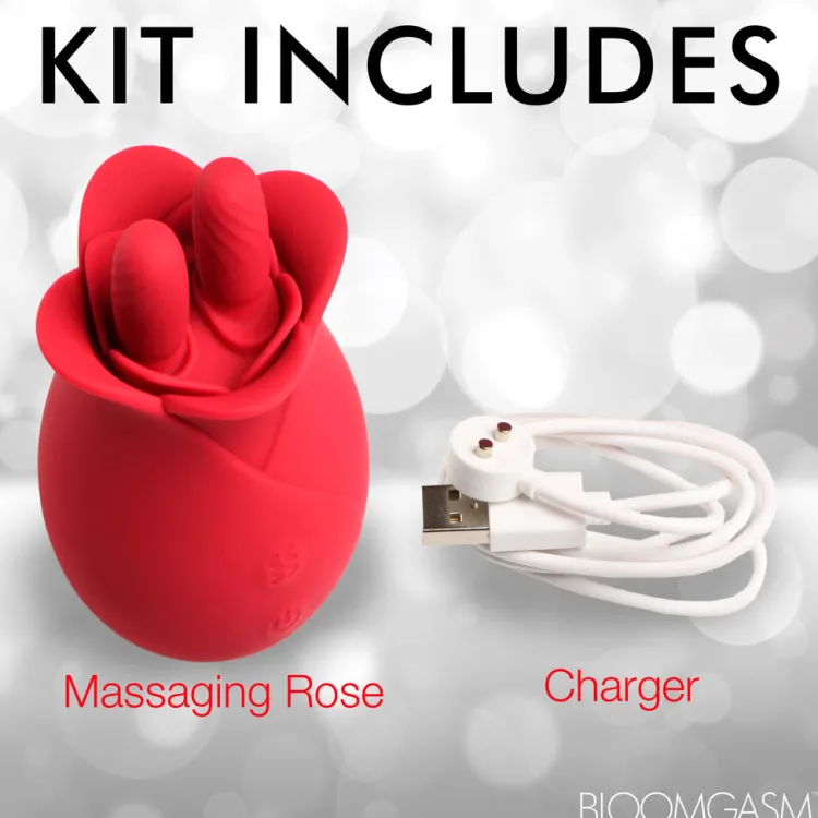 Bloomgasm Silicone Vibrators | Unique Vibrators>The Rose Fondle 10X Massaging Rose Silicone Clit Stimulators