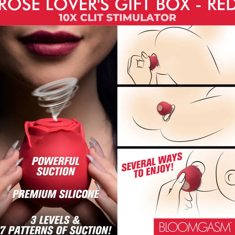 Bloomgasm Silicone Vibrators | Waterproof Vibrators>The Rose Lover's Gift Box 10X Clit Suction Rose
