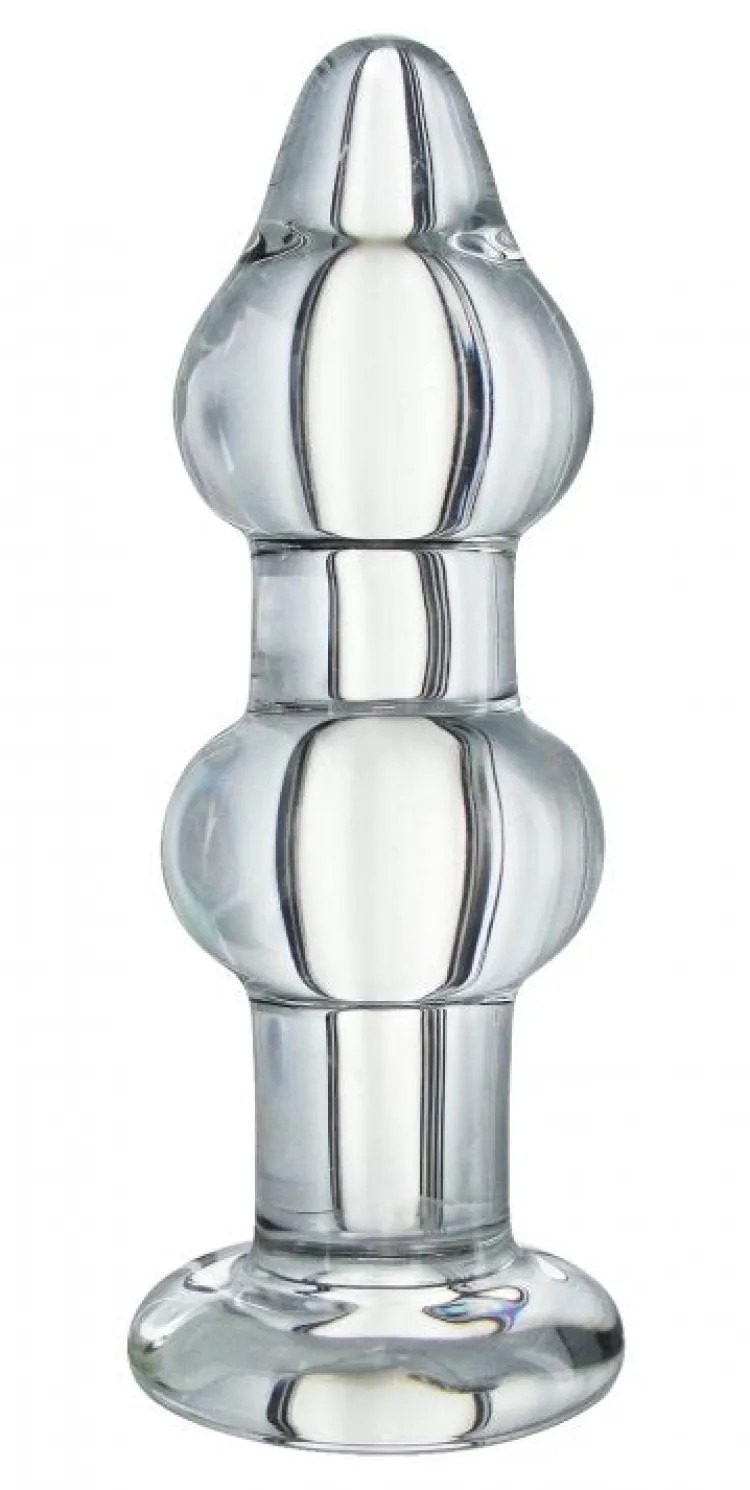 Prisms Erotic Glass Anal Beads & Tools | Glass Butt Plugs>The Trinity Double Anal Plug