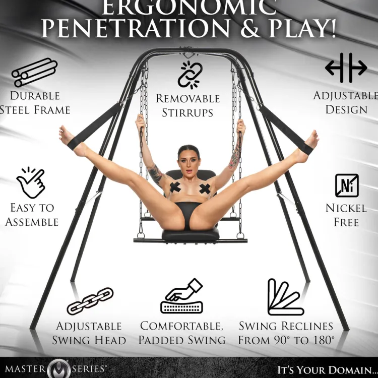 Master Series Luxury Toys | Sex Furniture, Swings, & More>Throne Adjustable Sex Swing With Stand
