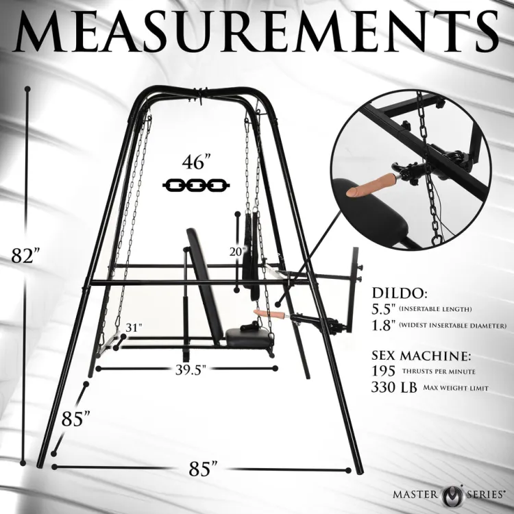 Master Series Luxury Toys | Sex Furniture, Swings, & More>Throne Deluxe Adjustable Sling with Sex Machine