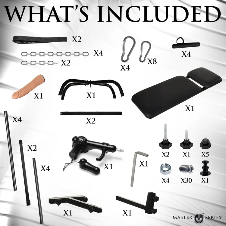 Master Series Luxury Toys | Sex Furniture, Swings, & More>Throne Deluxe Adjustable Sling with Sex Machine