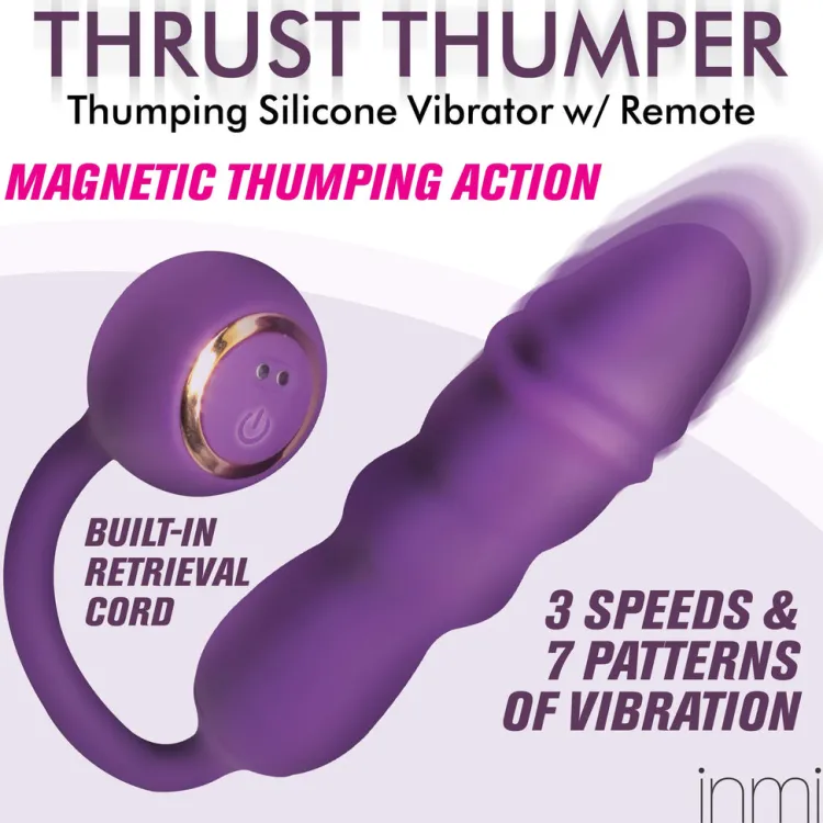 Inmi App Controlled & Remote Vibrators | Silicone Vibrators>Thrust Thumper Thrusting Silicone Vibrator with Remote
