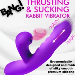 Bang Rabbit & Dual Stimulation Vibrators | Silicone Vibrators>Thrusting and Sucking Silicone Rabbit Vibrator