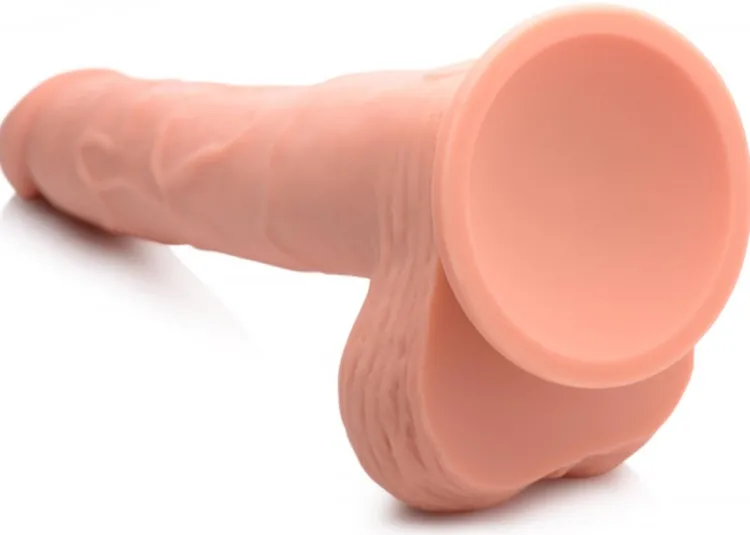 Curve Toys Anal Pegging Toys | Silicone Dildos>Thrusting and Vibrating 8 Inch Dildo
