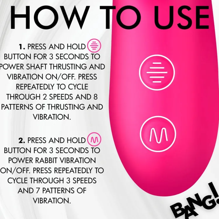 Bang Rabbit & Dual Stimulation Vibrators | Silicone Vibrators>Thrusting and Vibrating Silicone Rabbit Vibrator