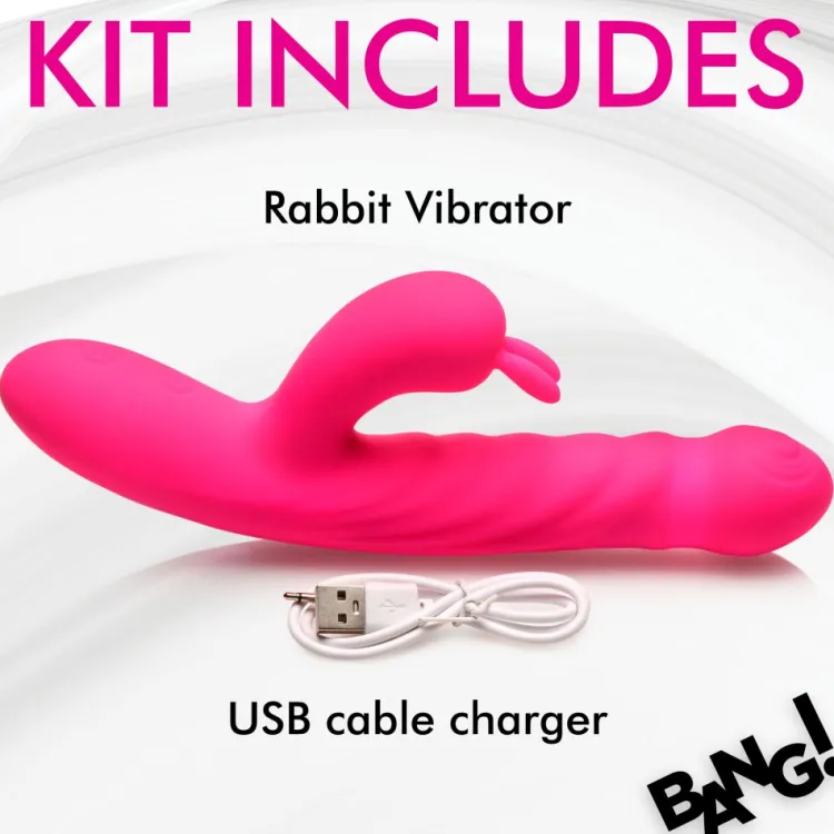 Bang Rabbit & Dual Stimulation Vibrators | Silicone Vibrators>Thrusting and Vibrating Silicone Rabbit Vibrator