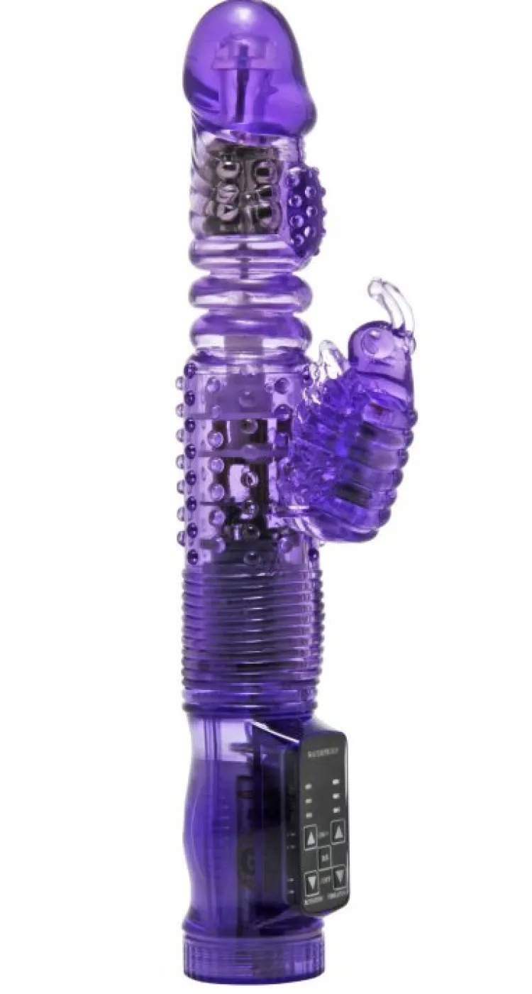 Trinity Vibes Rabbit & Dual Stimulation Vibrators | Unique Vibrators>Thrusting Purple Rabbit Vibe