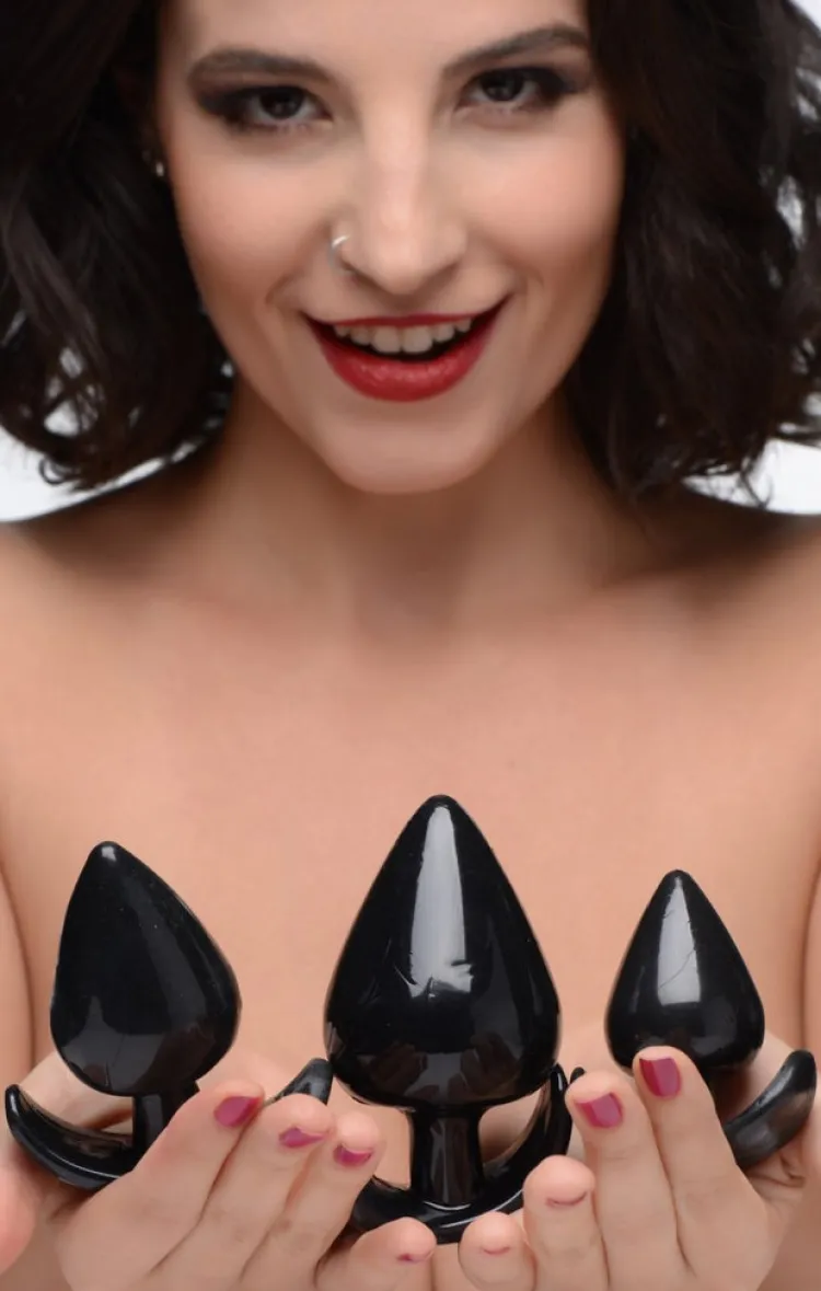 Master Series Anal Starter Toys | Butt Plugs>Triple Spades 3 Piece Anal Plug Set