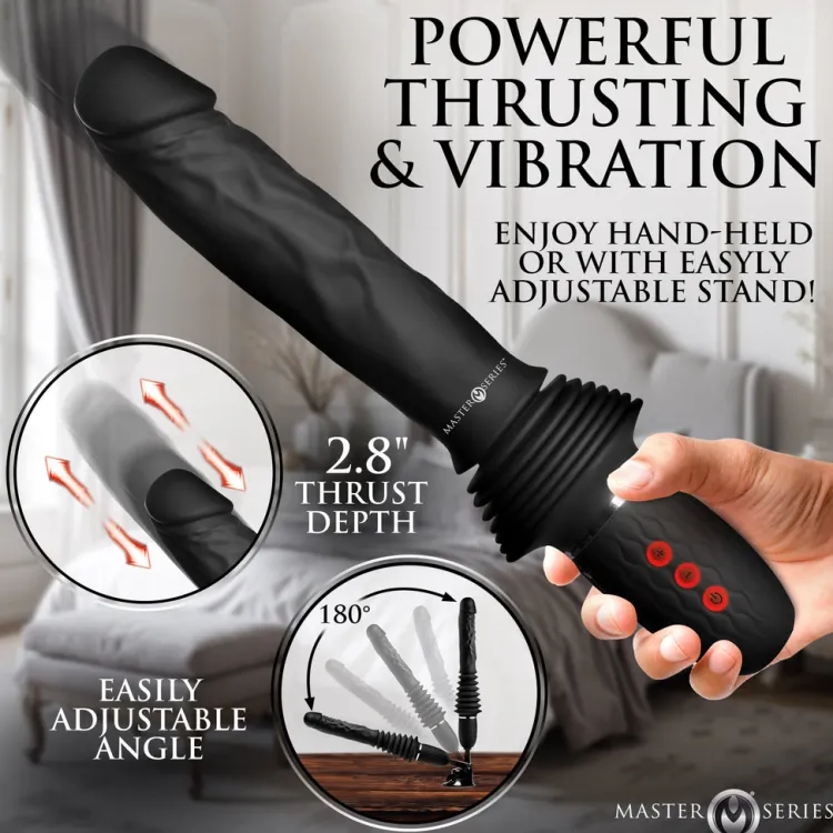 Master Series Silicone Dildos | Vibrating Dildos>Ultimate Power Pounder Vibrating & Thrusting Silicone Dildo w/ Remote