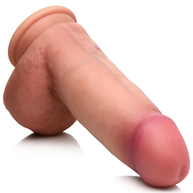Curve Toys Ultra Realistic Sex Toys | Silicone Dildos>Ultra Realistic Dual Density Silicone Dildo with Balls