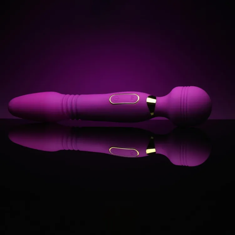 Wand Essentials Luxury Toys | Silicone Vibrators>Ultra Thrust-Her Deluxe Thrusting and Vibrating Silicone Wand
