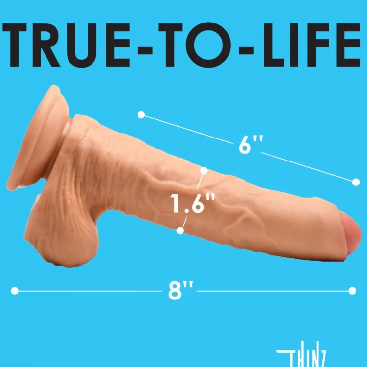 Curve Toys Realistic Dildos>Uncut Dildo with Balls