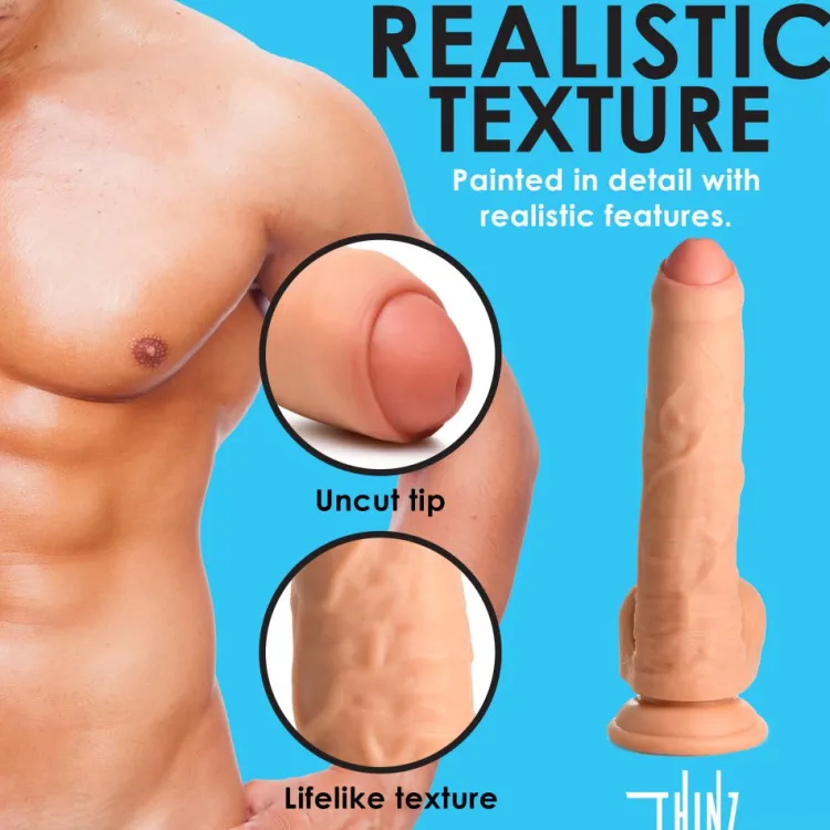 Curve Toys Realistic Dildos>Uncut Dildo with Balls