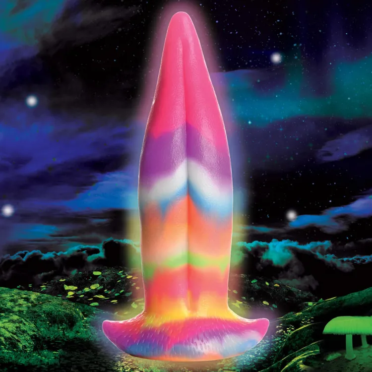 Creature Cocks Silicone Dildos | Non-Representational Dildos>Unicorn Kiss Unicorn Tongue Glow-in-the-Dark Silicone Dildo