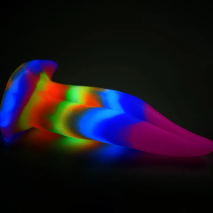Creature Cocks Silicone Dildos | Non-Representational Dildos>Unicorn Kiss Unicorn Tongue Glow-in-the-Dark Silicone Dildo