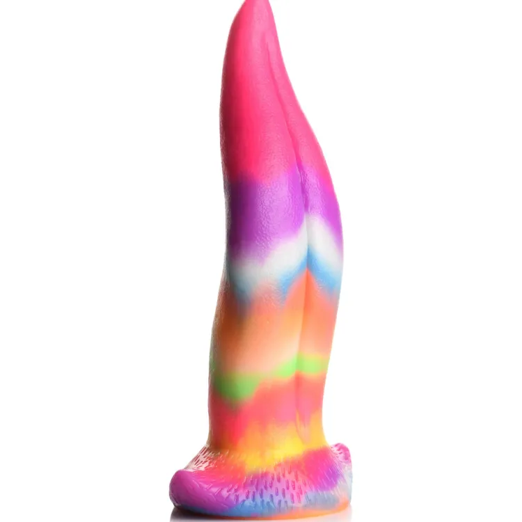 Creature Cocks Silicone Dildos | Non-Representational Dildos>Unicorn Kiss Unicorn Tongue Glow-in-the-Dark Silicone Dildo