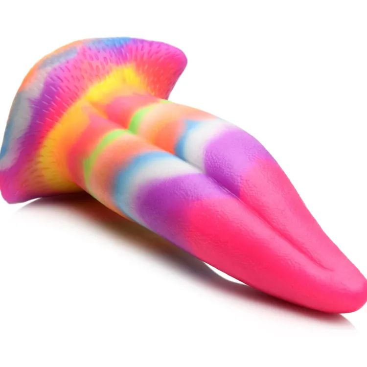 Creature Cocks Silicone Dildos | Non-Representational Dildos>Unicorn Kiss Unicorn Tongue Glow-in-the-Dark Silicone Dildo