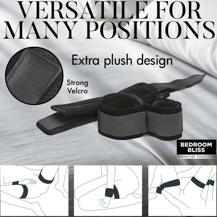 Bedroom Bliss Travel Essentials | Starter Bdsm & Bondage Kits>Velvet Plush Wrist to Ankle Cuffs