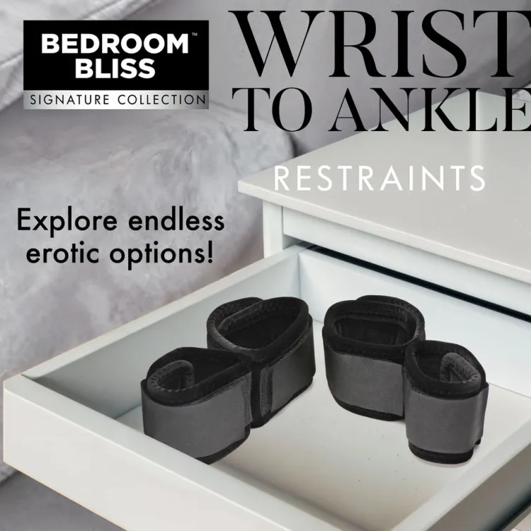 Bedroom Bliss Travel Essentials | Starter Bdsm & Bondage Kits>Velvet Plush Wrist to Ankle Cuffs