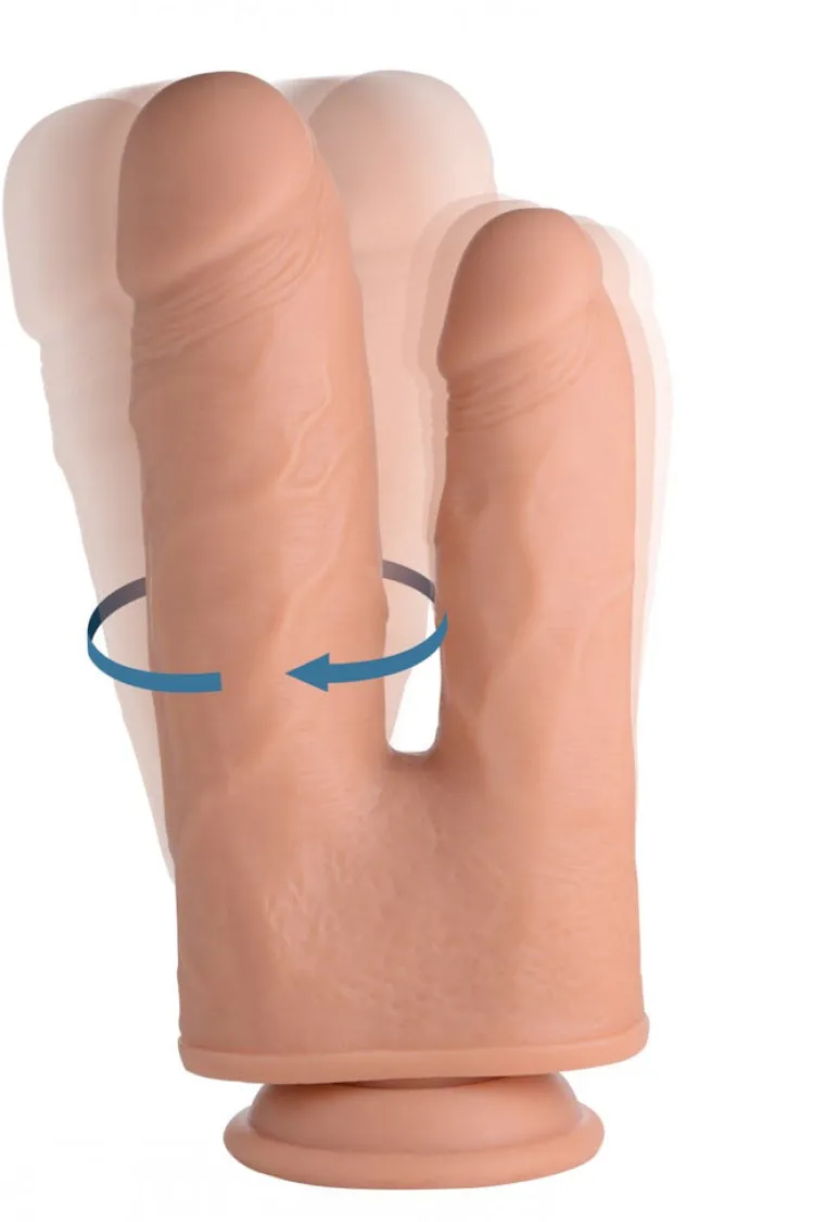Curve Toys Silicone Dildos | Vibrating Dildos>Vibrating and Rotating Remote Control Silicone Double Dildo