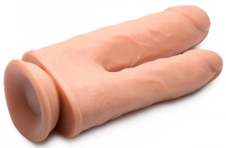 Curve Toys Silicone Dildos | Vibrating Dildos>Vibrating and Rotating Remote Control Silicone Double Dildo