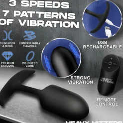Heavy Hitters Unique Anal Toys | App Controlled & Remote Vibrators>Vibrating Weighted Silicone Anal Plug