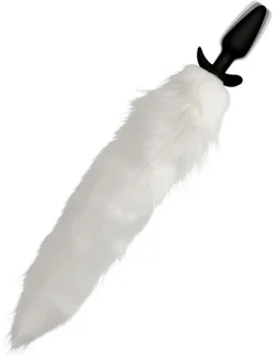 Tailz Sensation Play, Tools & Accessories | Butt Plug Tails>Vibrating White Fox Tail Slender Anal Plug