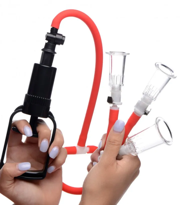 Master Series Nipple Clamps & Stimulators | Female Enhancement>3-Way Suck Her Nipple and Clit Pump System