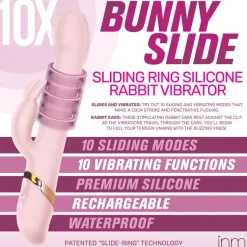 Inmi Rabbit & Dual Stimulation Vibrators | Silicone Vibrators>10X Bunny Slide Ring Silicone Vibrator