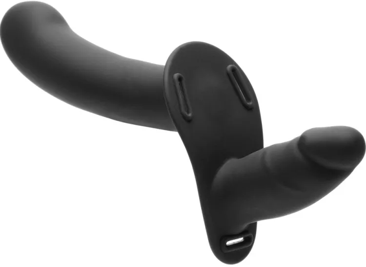 Strap U Anal Pegging Toys | Harness Compatible Dildos>28X Double Diva 1.5 Inch Double Dildo with Harness and Remote Control