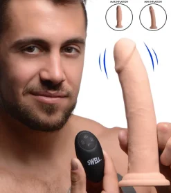 Swell Ultra Realistic Sex Toys | Anal Pegging Toys>7X Inflatable and Vibrating Remote Control Silicone Dildo