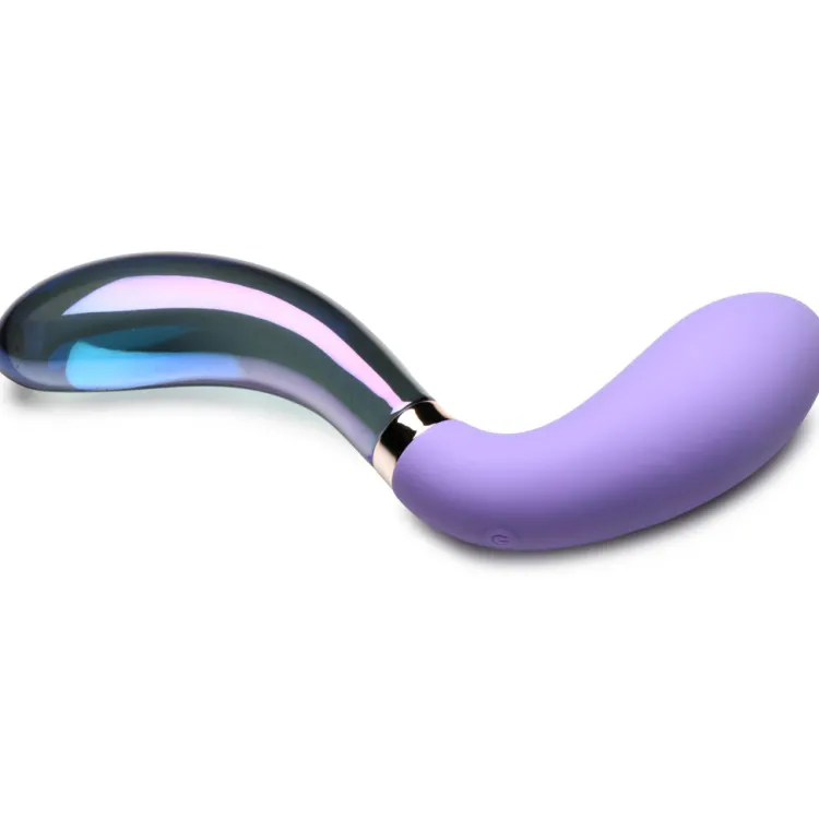 Prisms Erotic Glass Dual Penetration Vibrators | Insertable & Realistic Dildo Vibrators>10X Pari Dual Ended Wavy Silicone and Glass Vibrator
