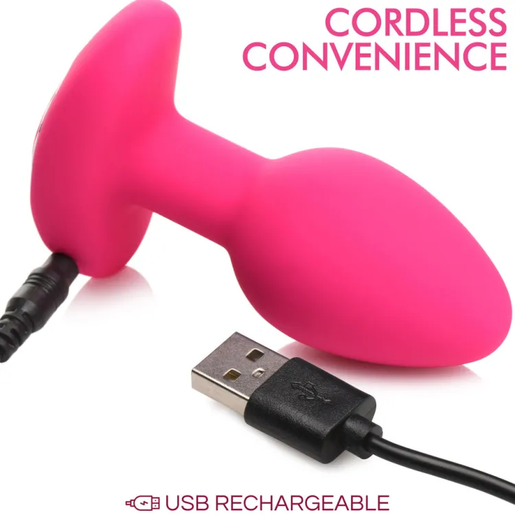 Curve Toys Vibrating Butt Plugs | Butt Plugs>10X Pop Rocker Vibrating Silicone Plug with Remote