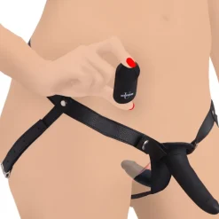 Strap U Anal Pegging Toys | Vibrating Dildos>28X Power Pegger Beginner Vibrating Double Dildo with Harness and Remote