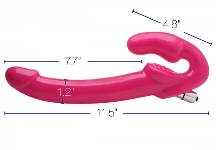 Strap U Luxury Toys | Anal Pegging Toys>7X Revolver Slim 8 inch Vibrating Strapless Strap-on