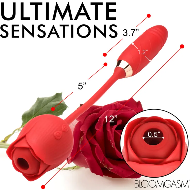 Bloomgasm Silicone Vibrators | Unique Vibrators>10X Romping Rose Suction and Thrusting Vibrator