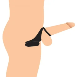 Trinity Vibes Cock & Ball Devices | Penis Rings>7X Silicone C-Ring with Vibrating Taint Stimulator