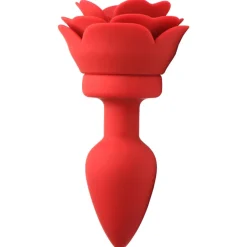 Booty Sparks Jewel Butt Plugs | Vibrating Butt Plugs>28X Silicone Vibrating Rose Anal Plug with Remote