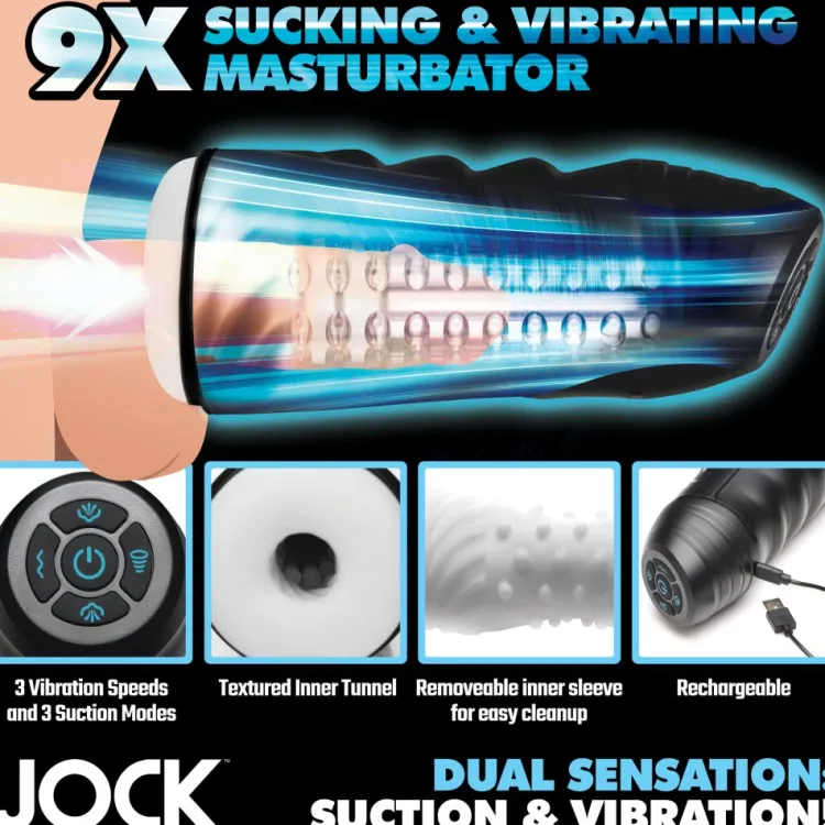 Jock Automatic & Hands-Free Masturbators | Unique Vibrators>9X Sucking and Vibrating Masturbator