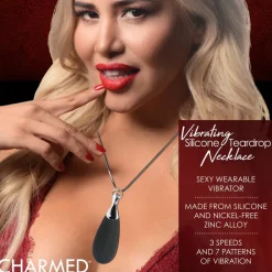 Charmed Travel Essentials | Waterproof Vibrators>10X Vibrating Silicone Teardrop Necklace