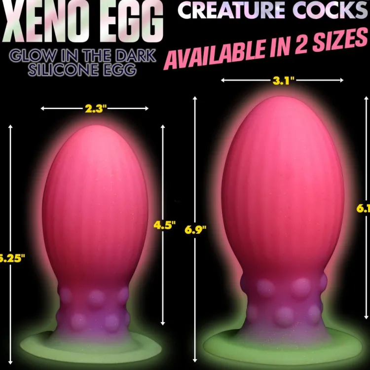 Creature Cocks Unique Anal Toys | Butt Plugs>Xeno Egg Glow in the Dark Silicone Egg