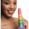 Curve Toys Anal Pegging Toys | Non-Representational Dildos>Zigzag Rainbow Silicone Dildo